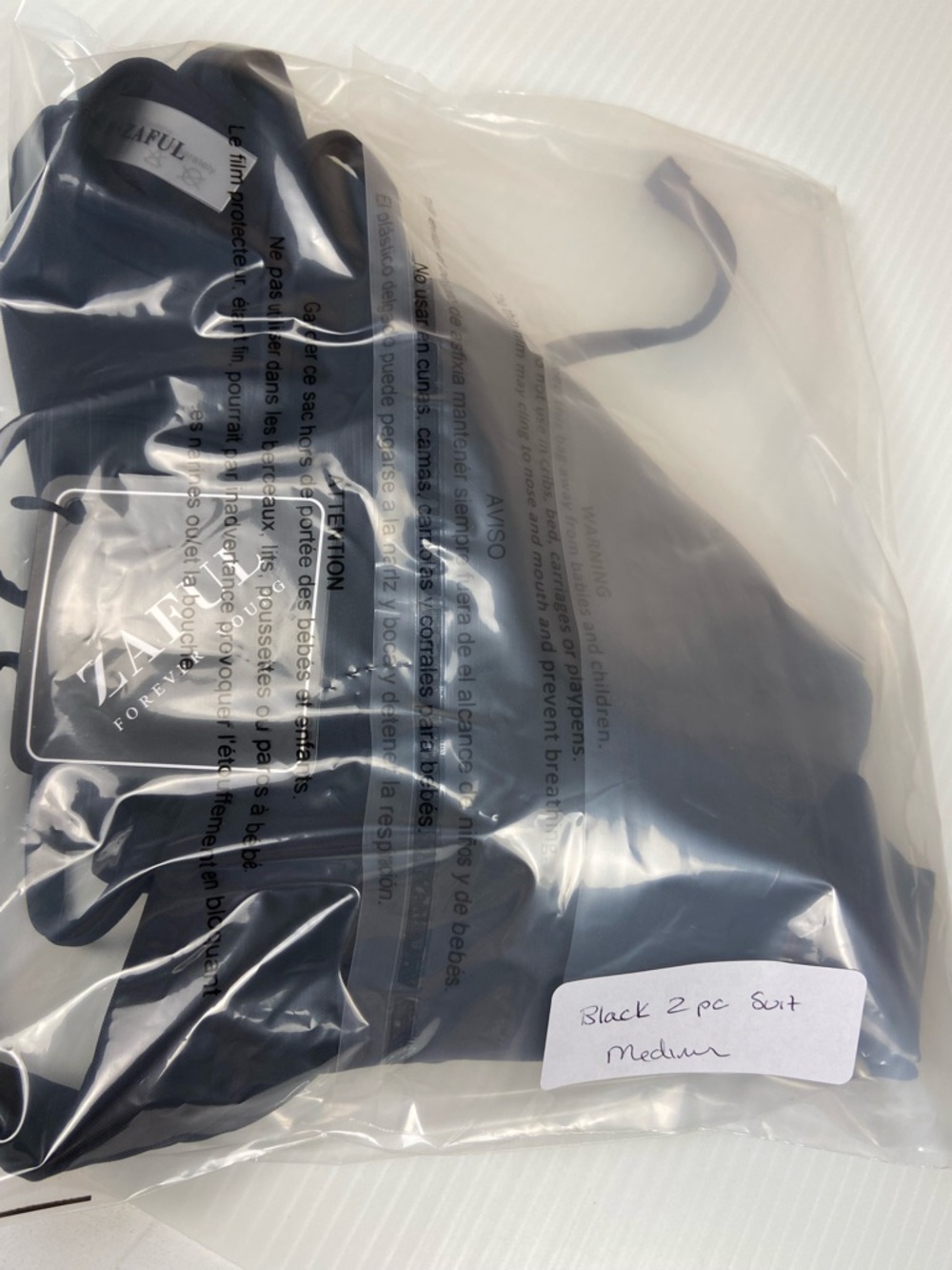 ZAFUL Black Bikini Set Medium Triangle Top High Cut Bottom NWT - Picture 14 of 14